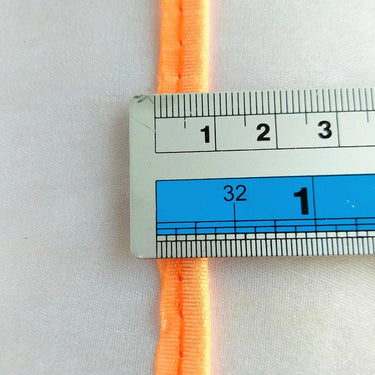 2mm Flanged Insertion Piping on 9mm Band, Light Orange Art Silk Fabric Trim, Cord piping Trim